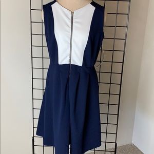 NWT TIANA B. Fit & Flare Dress, Fall Weight Navy